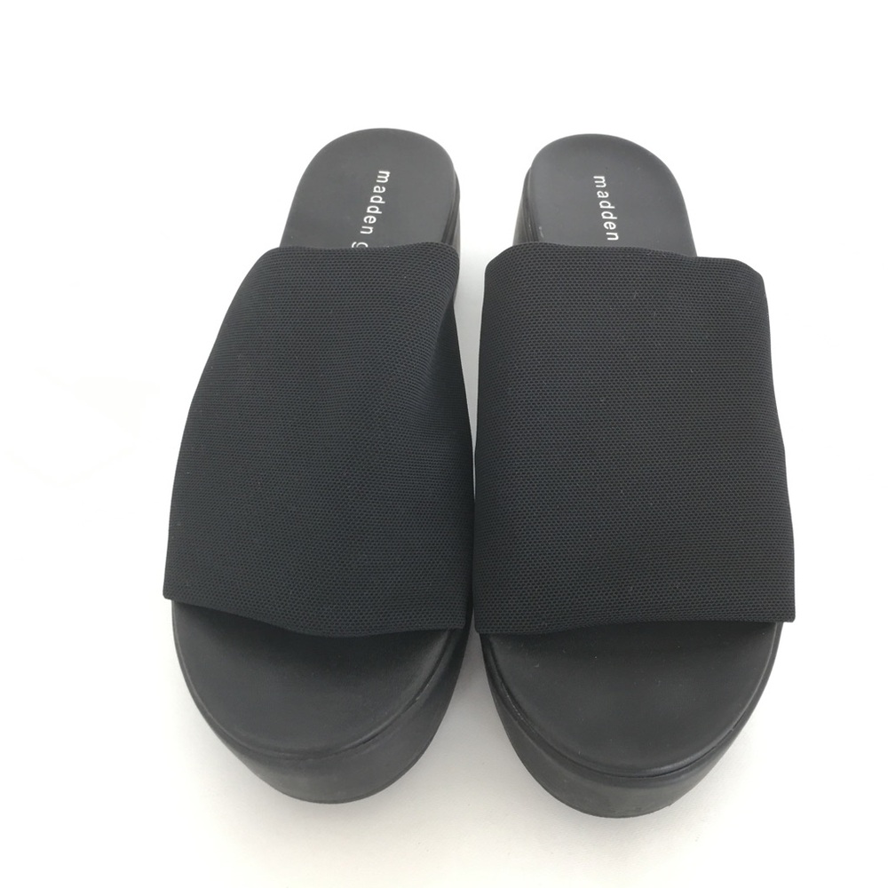 Madden Girl Shelbie Wedge Platform Sandals Black Women’s Size 9 Mule Clogs Y2K - Picture 4 of 16